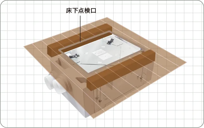 図：本体ユニットを2階床下に設置